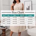 thumbnail image 3 of Ovzne Robes Grande Taille pour Femmes aux Formes Robe d'Été pour Femmes Aguichant Mode Couleur Unie Bouton Lien Sans Manches Robe à Col Rond Robe de Vacances Liquidation, 3 of 7