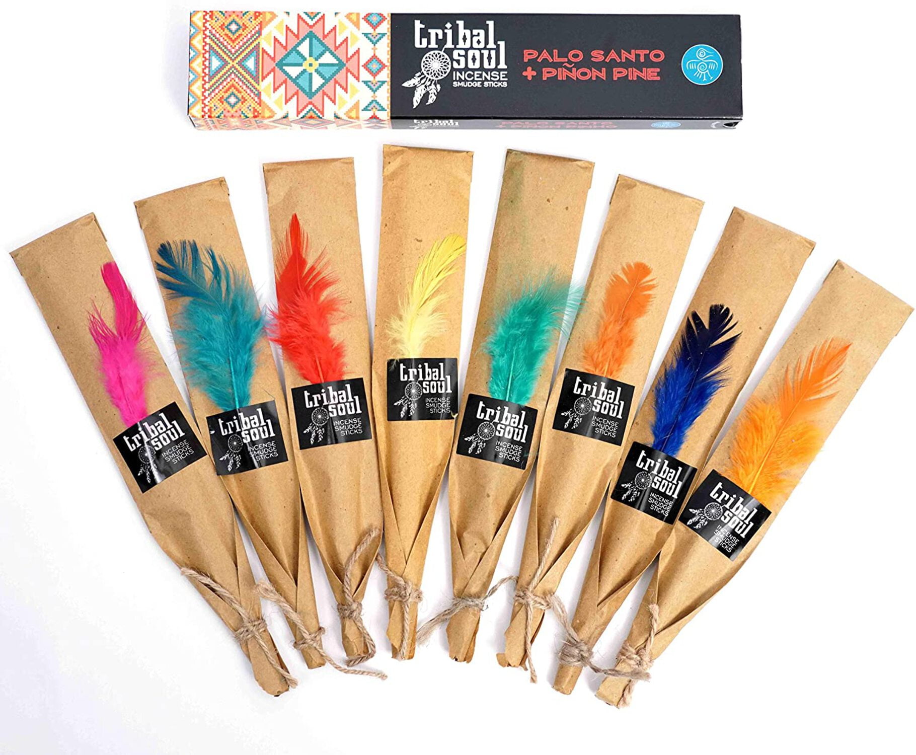 Tribal Soul Incense Smudge Sticks | Assorted Gift Set Includes 8 Fragrances | Free Ash Catcher
