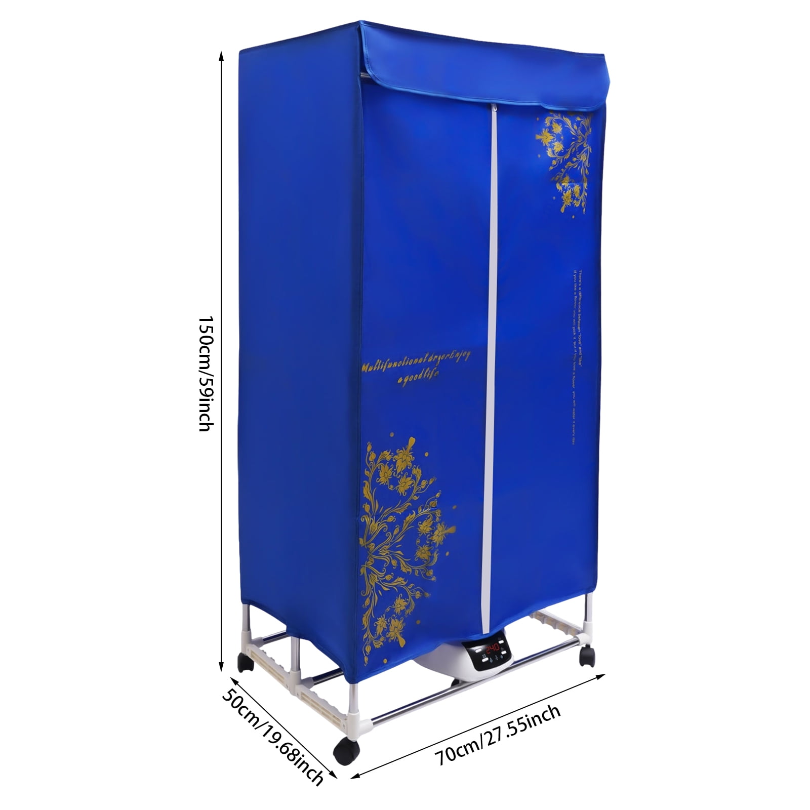 Folding Remote Control Clothes and Shoe Dryer with Over-Temperature Protection, Quiet Operation, and Adjustable Brackets
