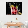thumbnail image 2 of JRXY  Cocktail Canvas Wall Art Red Sparkling Juice Food Picture Artwork Prints Framed for Kitchen Dining Room Bar Pub Decor 16x12in, 2 of 4