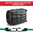 thumbnail image 4 of Woeilo 24 Inch Bungee Cord with Hooks, 4 Pack Superior Rubber Heavy Duty Straps Strong Elastic Rope for Outdoor Tent, Luggage Rack, Camping, Cargo, RV, Bike, Transporting, Storage, Green Green 24", 4 of 5