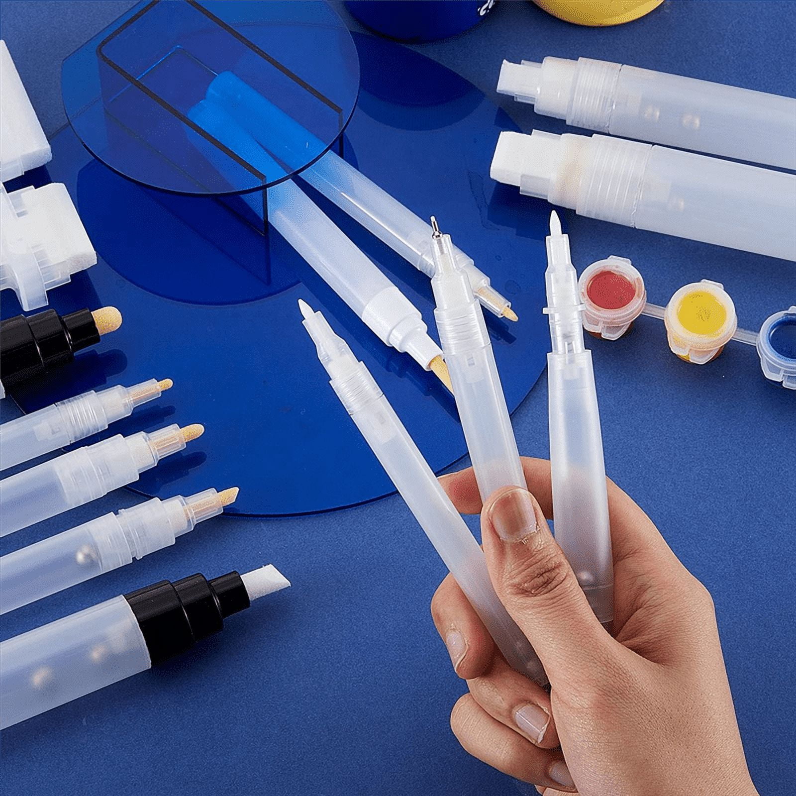 Set of 14 Fillable Blank Paint Touch Up Pen Markers Refillable Paint Pen Clear Empty Markers Empty Paint Tube