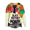 thumbnail image 2 of Fznquz Women's Sweatshirts Fashion Pullover Sweatshirt Casual Spring Crewneck Black History Beige Womens Sweatshirts, 2 of 4