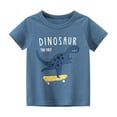 thumbnail image 3 of Summer Baby Boys T-Shirt Dinosaur Print Top Short Sleeved T-Shirt Cartoon Tee Toddler Boys Clothing, 3 of 5