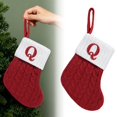 thumbnail image 2 of Christmas Stocking with Letter, Initial Embroidered Mini Cute Christmas Stockings Cotton Cord with White Super Soft Plush Cuffs Christmas Decorations, 1 Pcs, 6.0x7.0", 2 of 9