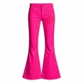 thumbnail image 3 of CAIVO Kids Girls Heart Print Flared Leg Pants High Rise Slim Fit Bell Bottom for School Weekend Leisure Trousers, 3 of 4