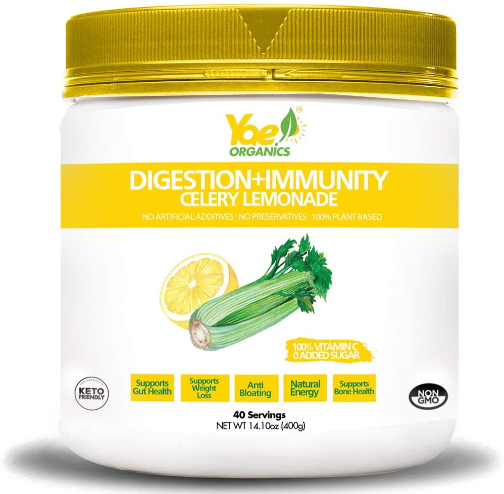 Yae Organics Celery Lemonade Juice Powder for Digestion and Immunity
