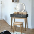 thumbnail image 4 of Costway Vanity Makeup Table Touch Screen 3 Lighting Modes Dressing Table Set Black and Gold, 4 of 10