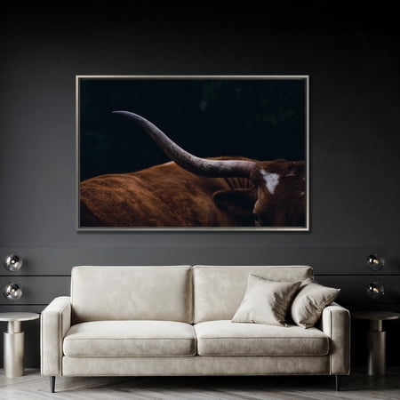 Texas Longhorn Poster: Close, Up Brown Cattle Wall Art, Unframed Poster Size 12x18