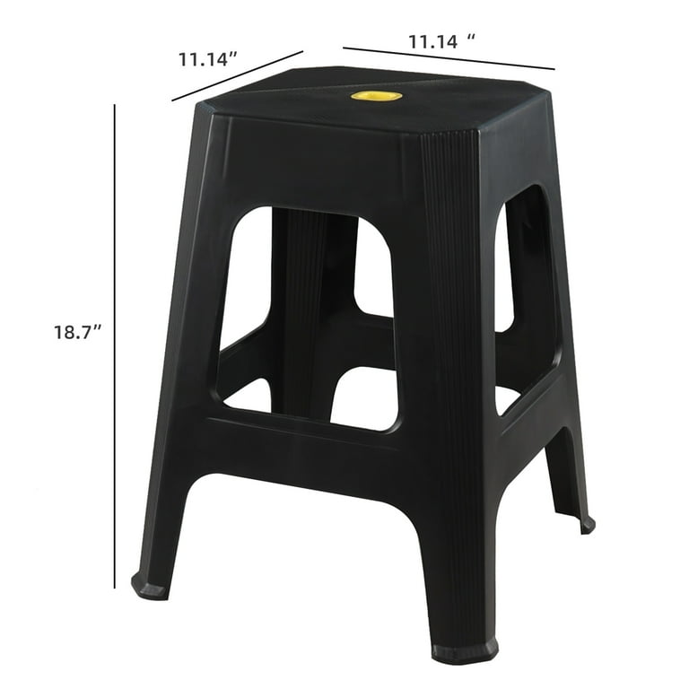 Cand 6-Pack 18.7 Inch High Plastic Stool Chair, Square Stackable