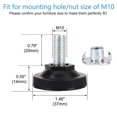 thumbnail image 2 of Ofertas Únicas 4pcs M10 x 20 x 37mm Tornillo en Pies Niveladores de Muebles Protector de Piso Antideslizante Ajustable, 2 of 7