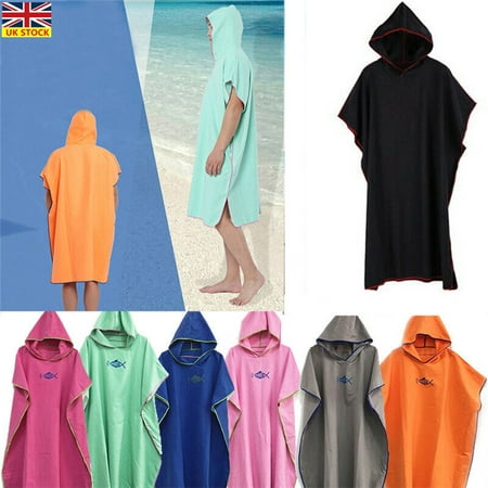 

Unisex Beach Towel Changing Robe Bath Hooded Quick Dry Poncho Bathrobe Adult