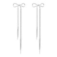thumbnail image 2 of Lancharmed Earrings for Women Trendy Bow Tassel Silver Plated Earrings Gifts for Women, 2 of 7