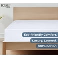 thumbnail image 6 of Royale Linens 100% Organic Cotton Fitted Sheet - Percale Weave - Super Soft Deep Pocket Bottom Sheets - White Elastic Sheet King Cal Size - California King Fitted Sheets Only - (72"x84"+15", White), 6 of 9