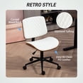 thumbnail image 4 of HOMCOM Home Office Chair No Arms with Wheels, 360 Swivel Desk Chair, White, 4 of 8