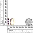 thumbnail image 2 of Gem Stone King 18K Yellow Gold Plated Silver Purple Amethyst Hoop Earrings for Women (2.82 Cttw, Round 4MM and 1.9MM, Gemstone Birthstone 1 inch Diameter), 2 of 4