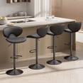 thumbnail image 6 of Hawsaiy Adjustable Swivel Bar Stools Set of 2 with Back and Footrest, Faux Leather Counter Height Kitchen Stools, Modern Bar Chairs for Island and Home Bar, Black, 6 of 8