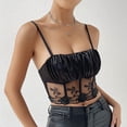 thumbnail image 5 of Fengqque Women's Sleeveless Solid Color Suspender Lace Slim Lingerie Top Blouse, 5 of 9
