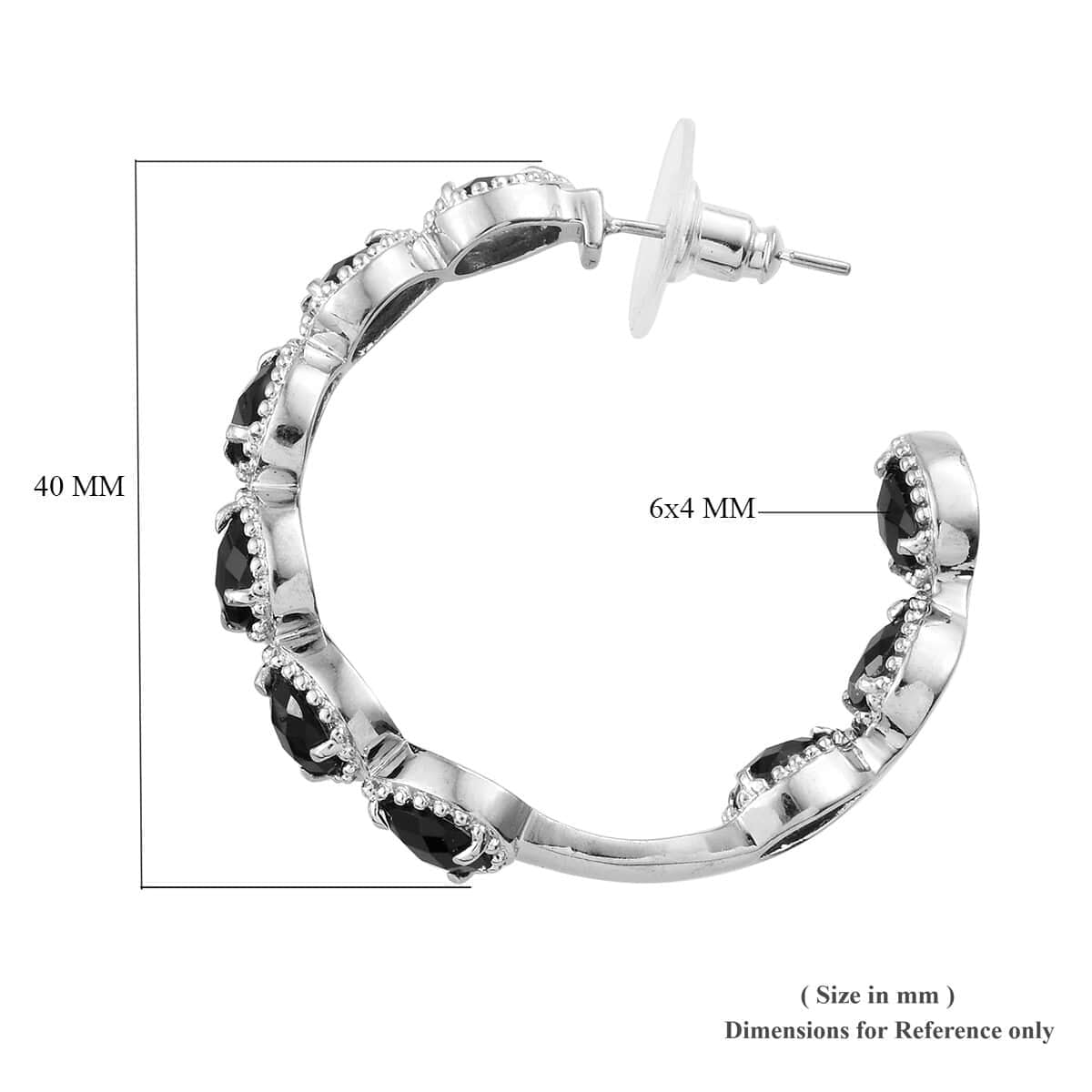 Black Onyx Inside Out Half Hoop Earrings Stainless Steel for Women Jewelry Birthday Christmas Gifts for Women