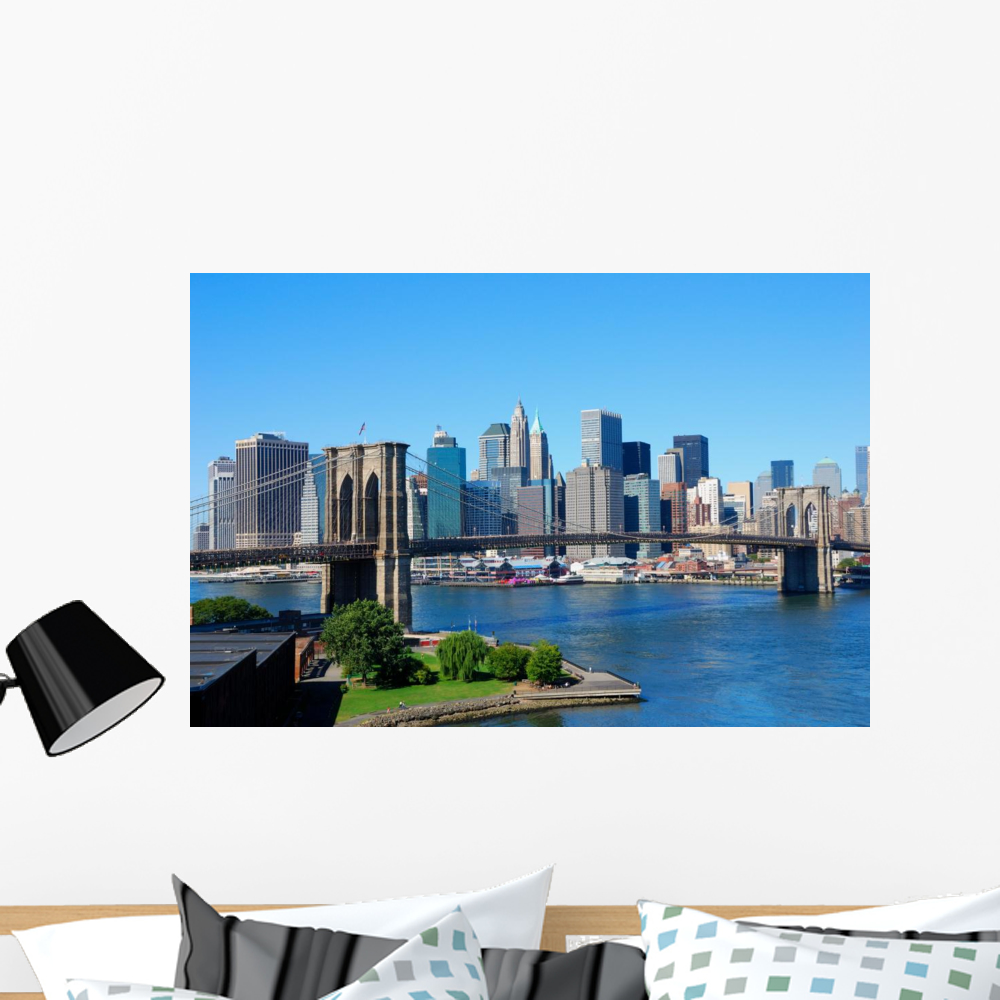 New York City Skyline Wall Mural by Wallmonkeys Peel and Stick Graphic ...