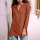 thumbnail image 2 of Camiseta de mujer con cuello en V y manga 3/4 - Cintura con cordón, suave y transpirable, informal de primavera, fácil de cuidar, 2 of 6