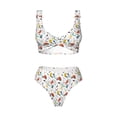 thumbnail image 4 of Rocae Geometric Retro for Bikini Set for Women Two Piece Sexy High Swimsuits Split Crossover Bikini, 4 of 9