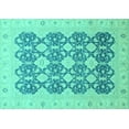 thumbnail image 1 of Ahgly Company Indoor Rectangle Oriental Turquoise Blue Traditional Area Rugs, 2' x 3', 1 of 4