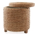thumbnail image 4 of Casafield 17" Round Storage Ottoman with Lid - Cinnamon, Handwoven Footstool for Living Room, Bedroom, Bathroom, Home Office, 4 of 7