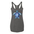 thumbnail image 2 of Sea Turtle Tie Dye Art Animal Lover Tri-Blend Racerback Tank Top, Premium Heather, X-Large, 2 of 3