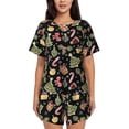 thumbnail image 1 of Fotbe Christmas Tree Decoration Conjunto de Pijama Estampado para Mujer, 2 Piezas, Ropa de Dormir con Camiseta de Manga Corta y Shorts Suaves-Large, 1 of 6