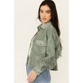 thumbnail image 2 of Blanknyc Women's Faux Suede Fringe Jacket Green Medium  US, 2 of 4