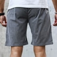 thumbnail image 5 of Men's Summer Plus Size Short Pants Summer Fashion Size M Solid Color Elastic Waist Athletic Casual Pants Gray Color Workwear Knee Length Sport Cargo Shorts, 5 of 6