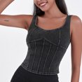 thumbnail image 7 of vigerkar Denim Corset Top for Women Going Out Jean Crop Tank Tops Trendy Sleeveless Slim Fit Workout Top (Dark Gray, S), 7 of 7