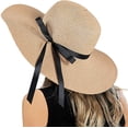 thumbnail image 2 of Womens Floppy Summer Sun Beach Straw Hat UPF50 Foldable Wide Brim, 2 of 8