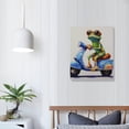 thumbnail image 4 of COMIO  Frog Canvas Wall Art Painting Painted Cute Painting Funny colorful Animal Picture Stretched Frame for Kidroom Living Room Bedroom Ready to Hang ( Hippie Frog Ride Motorcycle,, 4 of 5