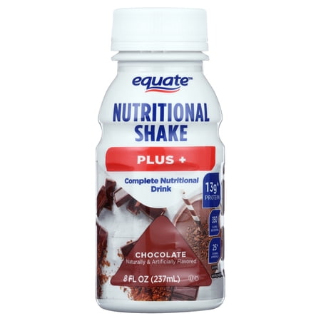 EQUATE NUTRITIONAL SHAKE PLUS, CHOCOLATE, 8 FL OZ, 24 COUNT