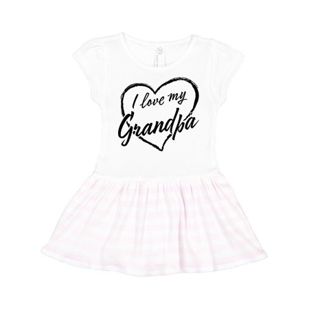 

Inktastic I Love My Grandpa in Black Chalk Heart Gift Toddler Girl Dress