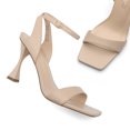 thumbnail image 2 of Dream Pairs Women's Square Toe Low Sexy Stiletto Heels Open Toe Ankle Strap Dress Wedding Sandals SDHS2226W NUDE/PU Size 5, 2 of 4
