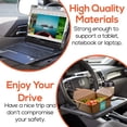 thumbnail image 4 of Trobo Steering Wheel Tray, Car Desk For Writing, Laptop, Tablet, iPad Or Notebook With Pen Slot, Food Eating Table With Cup Holder, Hooks On Most Vehicle Steering Wheels, Car Accessories For Travelers, 4 of 7