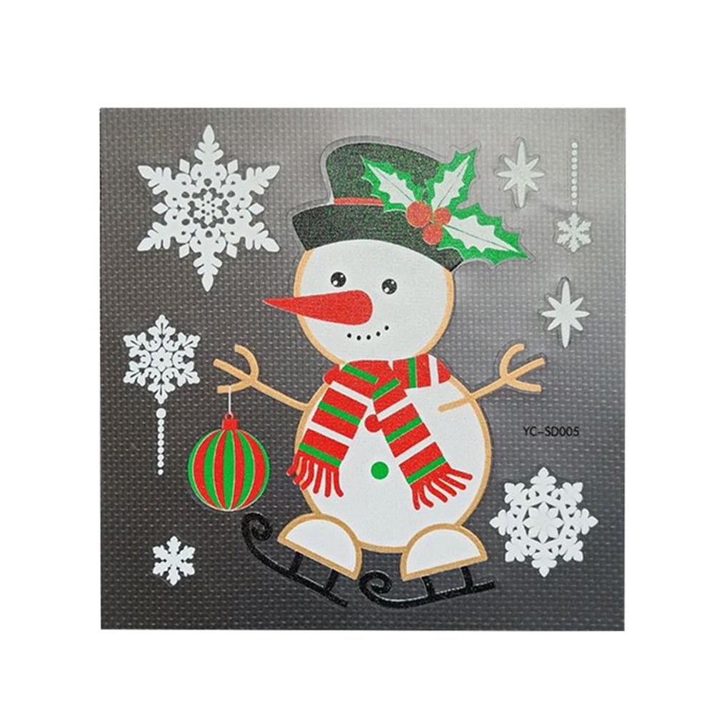 Details about   5 Pack Christmas Self Adhesive Wall Stickers Holiday Santa Snowman Reindeer Tree 