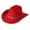 Red, variant on Landzoo One Western Cowboy Hat For Men And Women Turquoise Bohemian Wide Brim Design Party Hat With Chain Fashionable Unisex Accessory Soft Stylish Basic Cowboy