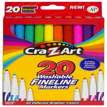 Cra-Z-Art Fine Line Washable Markers,  20 Count Multicolor, Back to School Supplies