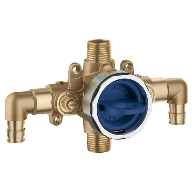 GROHE 35116000 GrohSafe 3.0 Pressure Balance Valve Rough with Flush Plug with Elbows with PEX Cold Expansion Outlets with Service Stops Unfinished