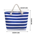 thumbnail image 3 of Hvmvliv Women Striped Canvas Beach Bag,Large Capacity Casual Tote Handbag and Shoulder Bag,Reusable Beach Purse for Beach,Travel,Shopping,Size 13.8X13in Blue, 3 of 9