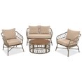 thumbnail image 2 of Miekor Furniture Bohemia-inspired 4-Person Outdoor Seating Group With Removable Cushions, Conversation Patio Set With Wood Tabletop, Beige B5A1660, 2 of 9