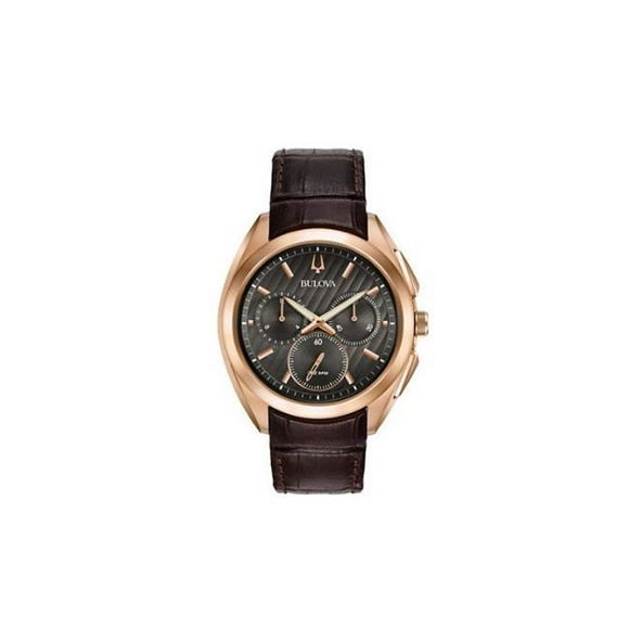 Bulova Curv Chronograph Leather Mens Watch 97A124