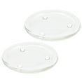 thumbnail image 3 of PBPBOX Rustic Candle Base Glass Plate Transparent 2Pcs Home Decor, 3 of 8