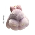 thumbnail image 3 of Surpdew Soft Fluffy Rabbit Keychain Cute Pbunny Key Rings Pbunny Key Rings Faux Fur Keyring Pompom Keychain Decoration Purple, 3 of 6