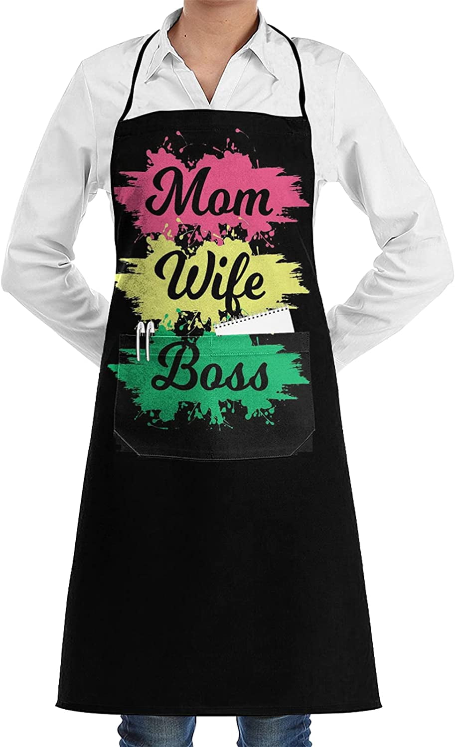 Abucaky African American Woman Waterproof Apron for Adults Chef Bib With Roomy Pocket for Kitchen BBQ Crafting Drawing