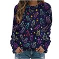 thumbnail image 2 of VKOYWKM Oversized Sweatshirts Women Halloween Ghost Print Pullover Long Sleeve Crew Neck Sweatshirts Fall Sweatshirt, 2 of 6